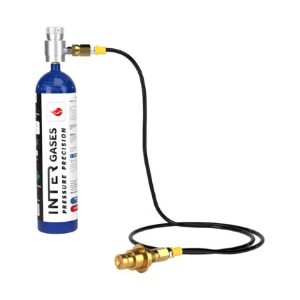 Intergases CO2 615 g aluminium cylinder with SodaStream Terra adapter kit and 1.5 m hose – set-front