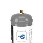 Intergases N2O 640 g – M11x1 brass valve close-up
