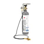 Intergases 2 kg refillable CO2 cylinder with SodaStream Terra W21.8 adapter kit, pressure gauge and 1.5 m hose – set-34-right