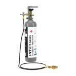 Intergases 2 kg refillable CO2 cylinder with SodaStream Terra W21.8 adapter kit, pressure gauge and 1.5 m hose – set-front