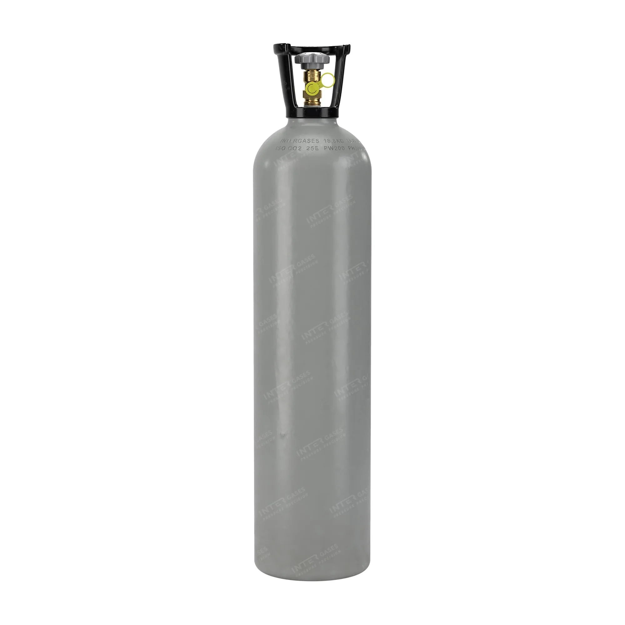 intergases-10kg-long-co2-front-h86-seal CO2 E290 Food Grade – 10 kg Cylinder (13.4 L), Ø180 mm