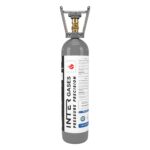 CO2 Flasche 2 kg mit Füllung, Lebensmittel-CO2 E290 – Vorderansicht, ohne Schutzkappe, Ventil W21,8 sichtbar