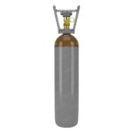 Heliumflasche 2,7 L, 200 bar, olivbraune Schulter – Vorderansicht