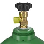 Intergases 50 L argon 5.0 welding gas cylinder, green shoulder – detail-valve