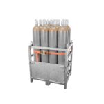Heliumflaschen 50 L – Palette mit 12 Flaschen auf Stahl-Transportpalette