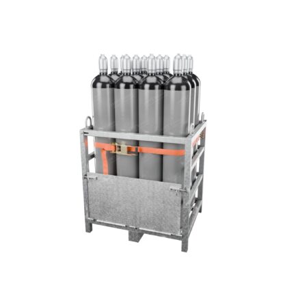 Nitrogen 5.0 50 L – pallet of 12 cylinders on a galvanised steel transport pallet