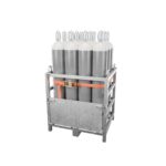Technical oxygen 50 L – pallet of 12 cylinders on a galvanised steel transport pallet