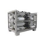 Gitterbox with 5 L CO2 cylinders - low angle view