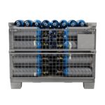Gitterbox with 5 L N2O cylinders - front view