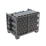 Gitterbox with 5 L N2O cylinders - rear view