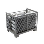Gitterbox with 120 × 2 kg CO2 cylinders, rear view