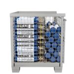 Gitterbox with 120 × 2 kg N2O cylinders, side view